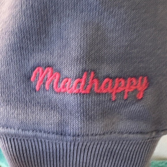 Madhappy Blue Cropped Hoodie with Red Lettering - Picture 3 of 10